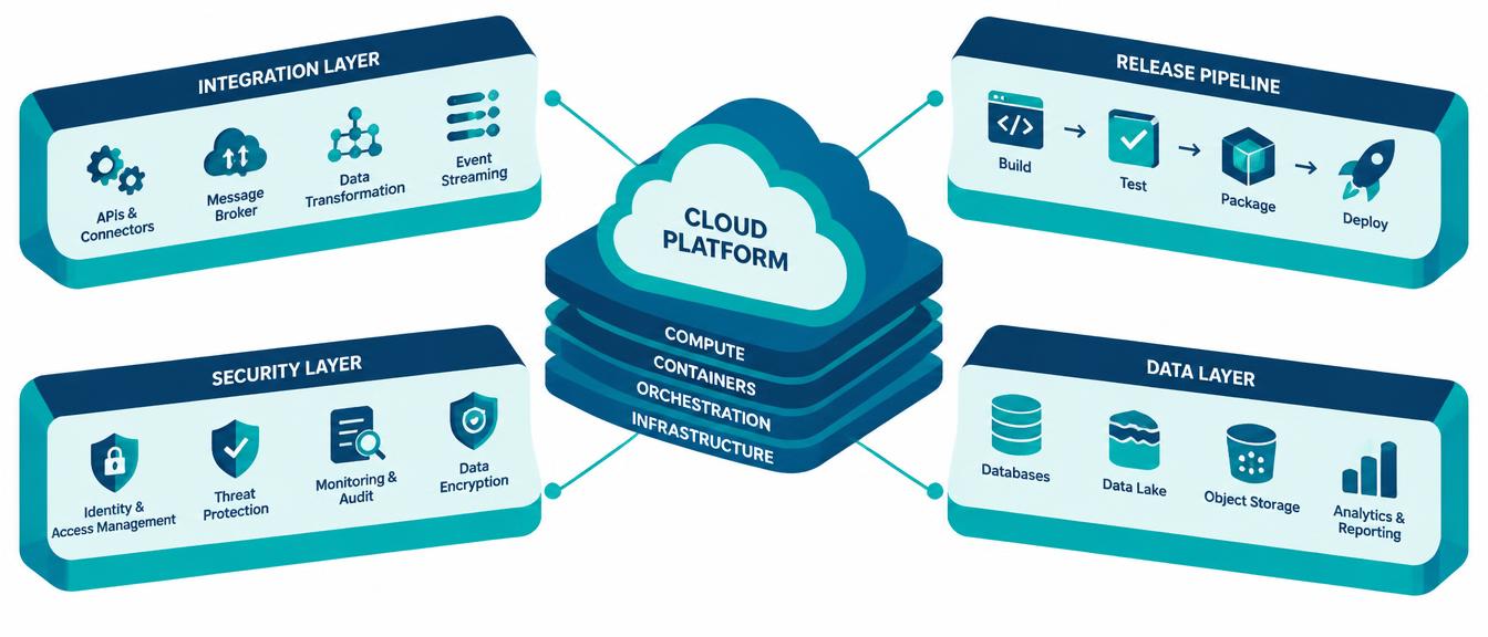 Layered enterprise cloud architecture diagram