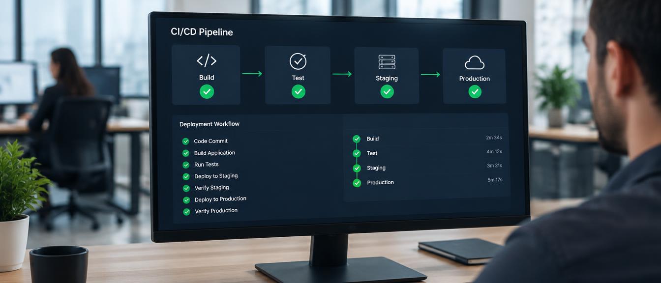 CI/CD release pipeline on a monitor